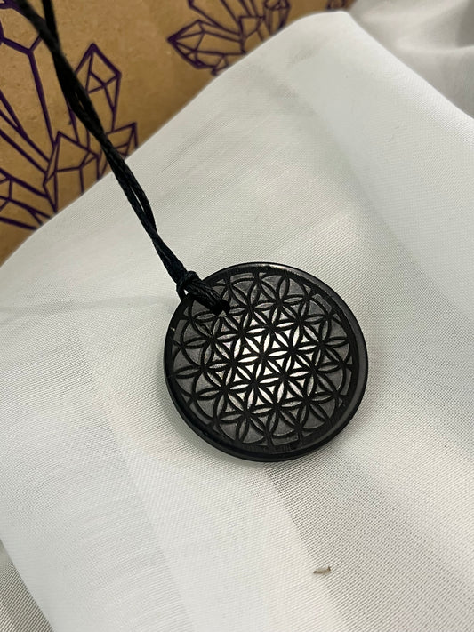 Shungite Flower of Life Pendant