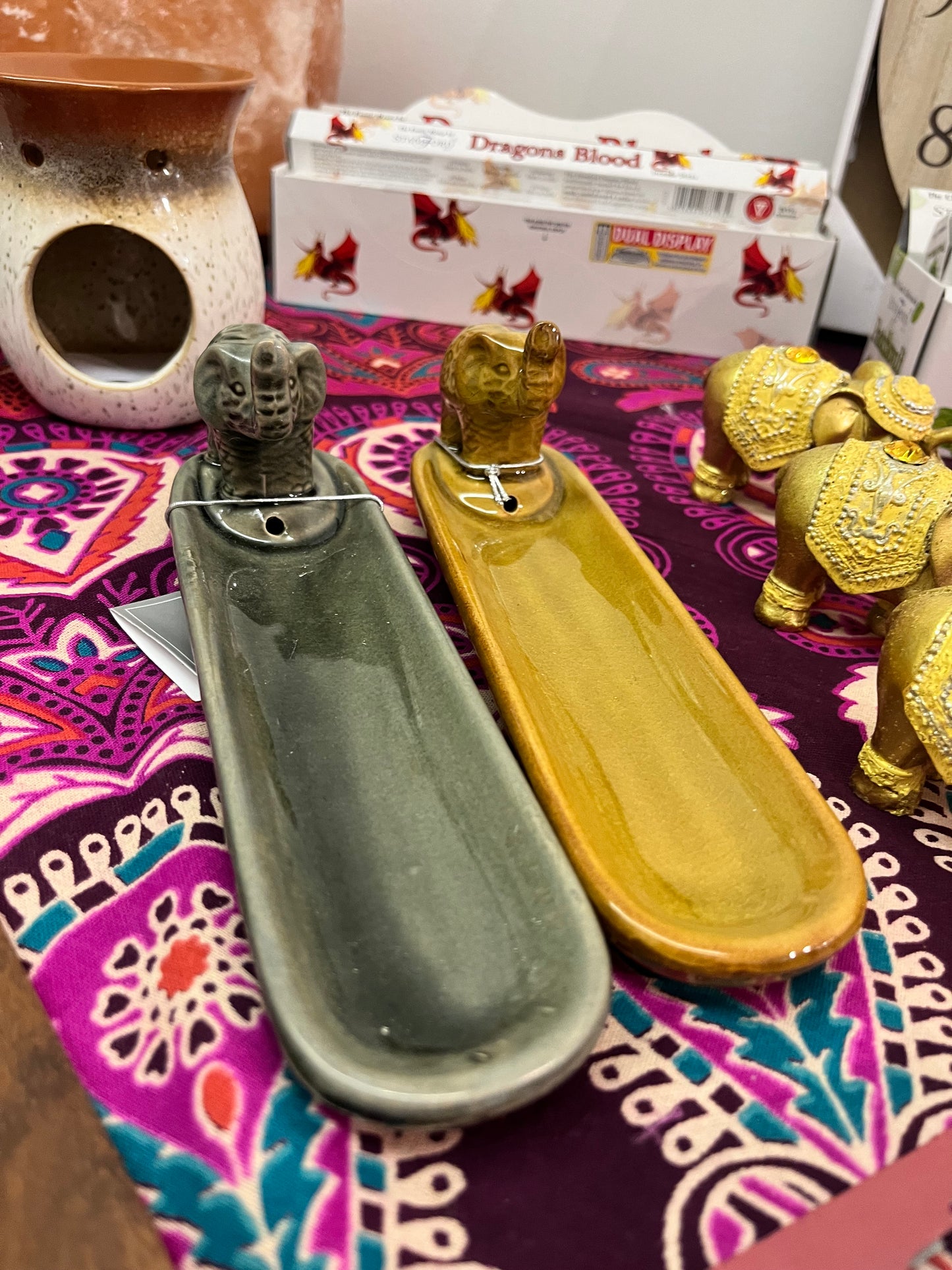 Elephant Ceramic Incense Holder